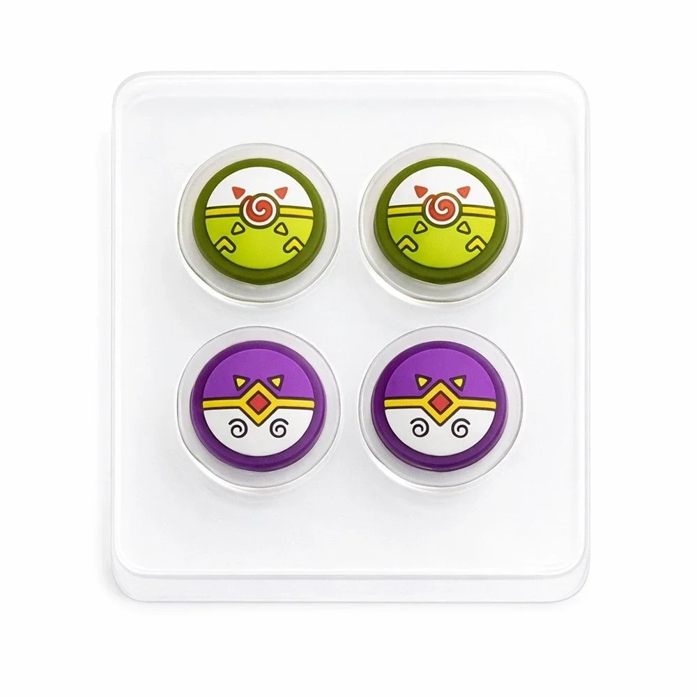 Nintendo Switch‎ Thumb Grip Caps 4 Pack Green Purple Design